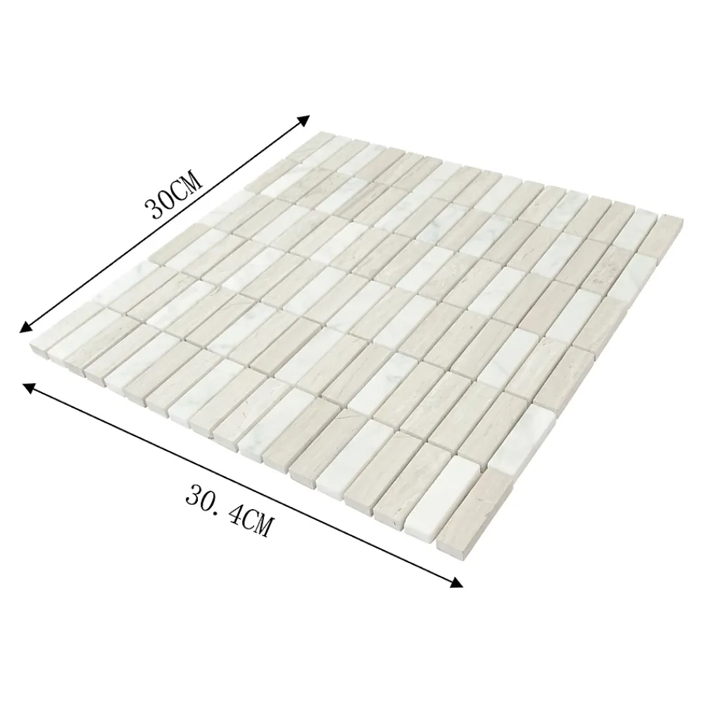 GoodHome Mosaïque Manat beige 30 x 30 cm- Mosaïque Pour Douche|Mosaïque Pour Wc