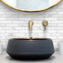 Mosaïque marbre Gellules blanc L. 30 x l. 29 cm Mat Inter- Mosaïque Pour Wc|Mosaïque