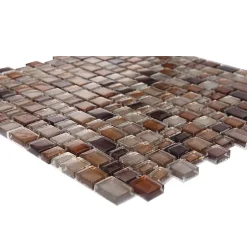 GoodHome Mosaïque marron 30,7x31,3cm Saphyr- Mosaïque Pour Salle De Bains|Mosaïque
