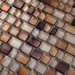 GoodHome Mosaïque marron 30,7x31,3cm Saphyr- Mosaïque Pour Salle De Bains|Mosaïque