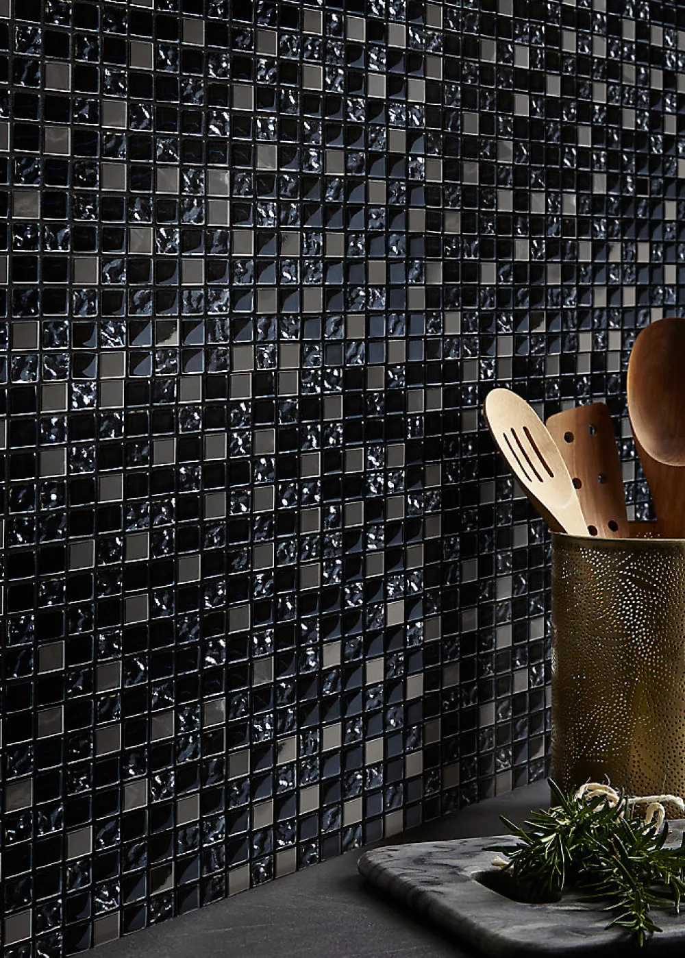 Colours Mosaïque Milaino 30 x 30 cm noir- Mosaïque Pour Douche|Mosaïque Pour Wc