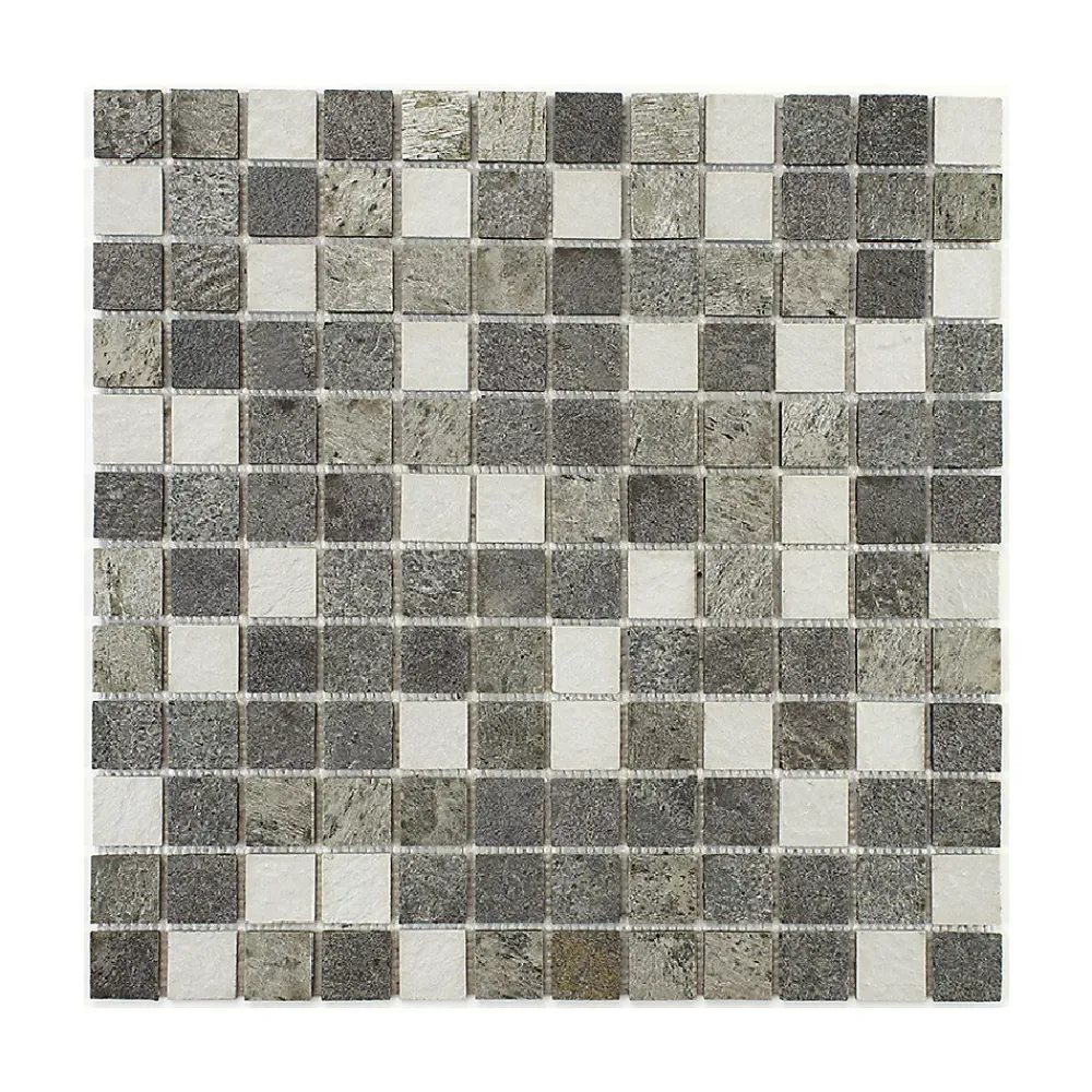 U-tile Mosaïque<Mosaïque mixte résine & pierre 30 x 30 cm - carreau 2,5 x 2,5 cm mixte pierre résine blanc