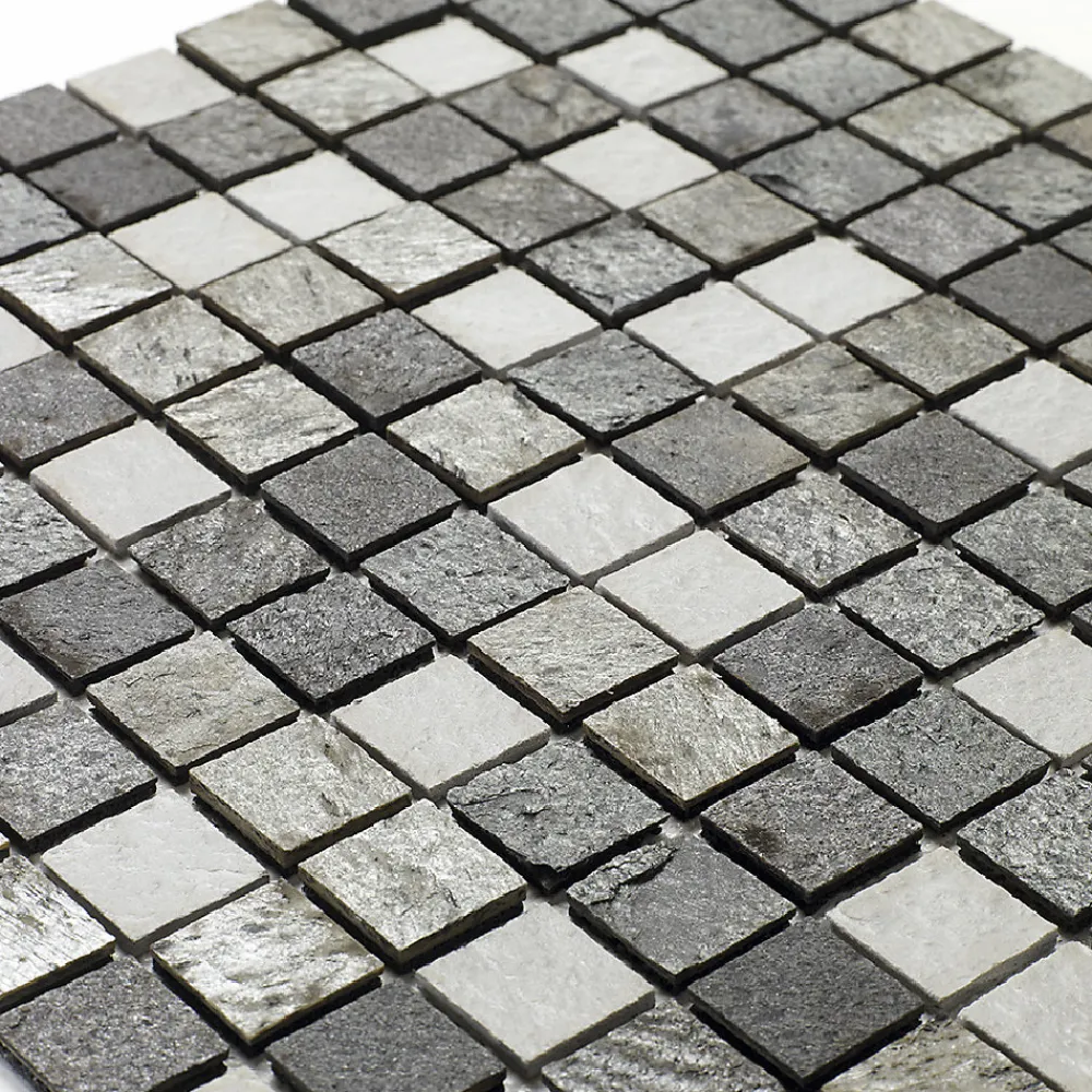 U-tile Mosaïque<Mosaïque mixte résine & pierre 30 x 30 cm - carreau 2,5 x 2,5 cm mixte pierre résine blanc