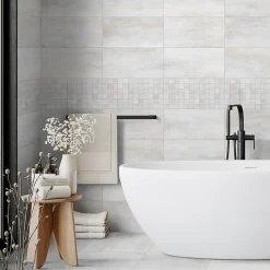 Mosaïque Pour Douche|Mosaïque Pour Wc<Mosaïque murale en grès cérame émaillé blanc mat L.30 x L.30 cm x ép.7,4 mm, Upper