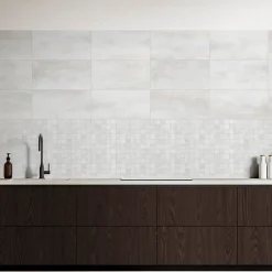 Mosaïque Pour Douche|Mosaïque Pour Wc<Mosaïque murale en grès cérame émaillé blanc mat L.30 x L.30 cm x ép.7,4 mm, Upper