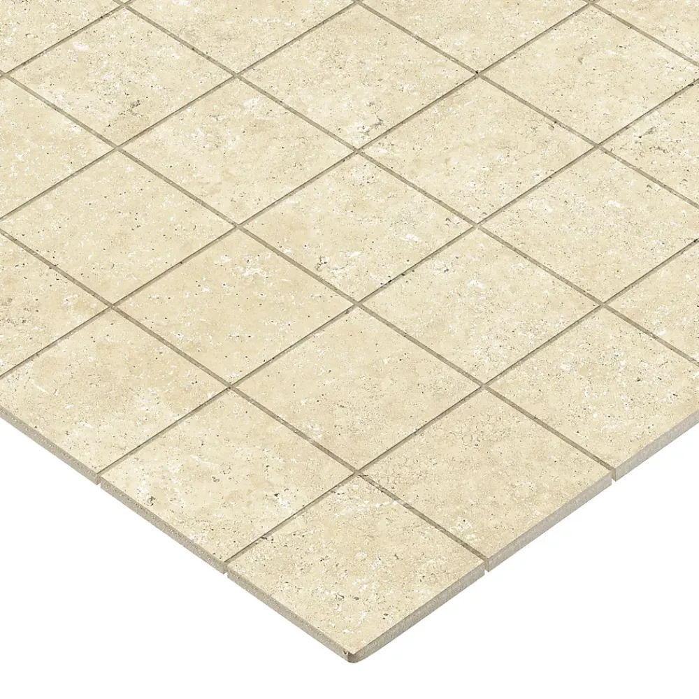Mosaïque Pour Wc|Mosaïque Pour Pièce À Vivre<Mosaïque murale en grès cérame émaillé effet pierre beige mat L.30 x l.30 cm x ép.7,4 mm, Traverno