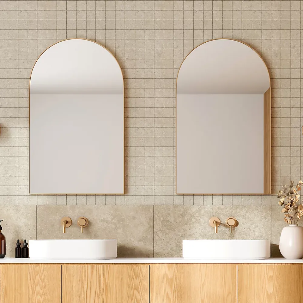 Mosaïque Pour Wc|Mosaïque Pour Pièce À Vivre<Mosaïque murale en grès cérame émaillé effet pierre beige mat L.30 x l.30 cm x ép.7,4 mm, Traverno