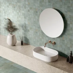 Mosaïque Pour Douche|Mosaïque Pour Wc<Mosaïque murale en grès cérame émaillé effet béton vert mat L.30 x l.30 cm x ép.7,4 mm, Upper