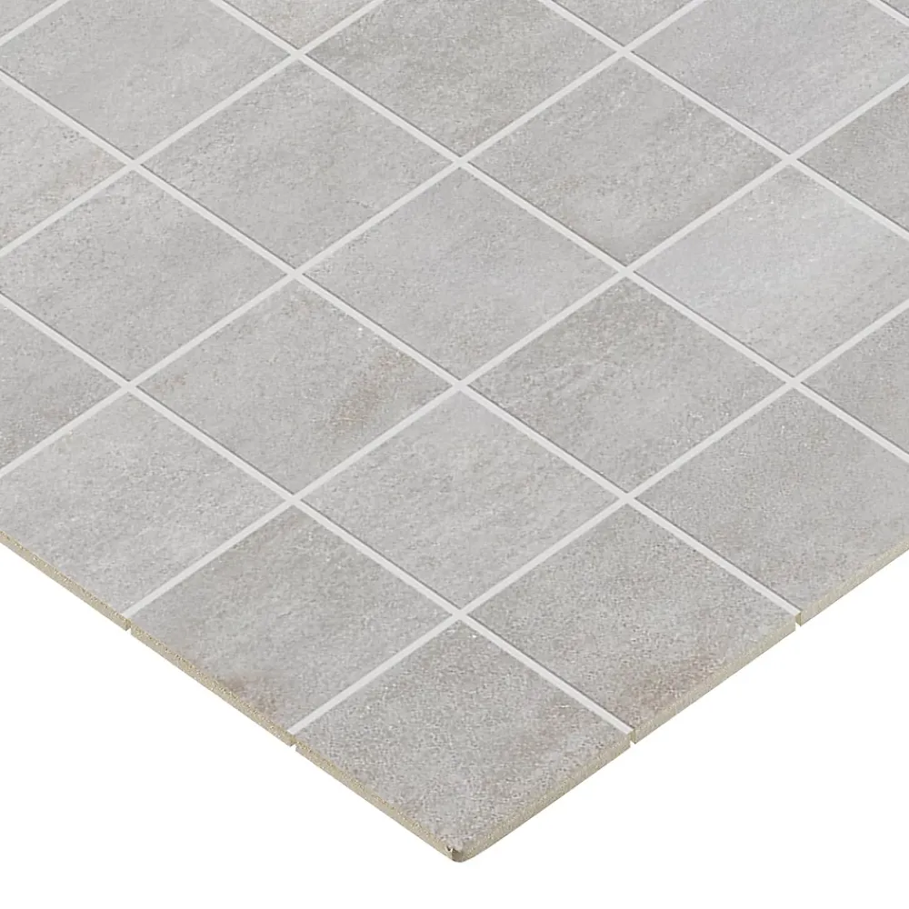 Mosaïque murale en grès cérame émaillé effet béton gris mat L.30 x l.30 cm x ép.7,4 mm, Upper- Mosaïque Pour Wc|Mosaïque Pour Pièce À Vivre