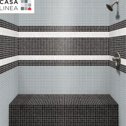 Casa Linéa MOSAÏQUE NOIR 1 PLAQUE 32,7 x 32,7 CM CASA LINEA- Mosaïque Pour Pièce À Vivre|Mosaïque