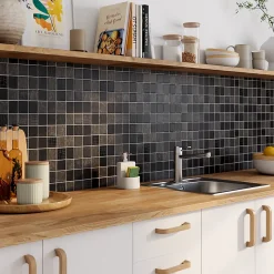 Mat Inter Mosaïque noir 4,7 x 4,7 cm Ben- Mosaïque|Mosaïque Pour Douche
