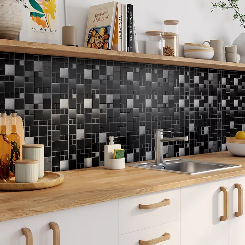 Colours Mosaïque Pour Salle De Bains|Mosaïque<Mosaïque noir 30 x 30 cm Tourino