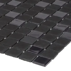 Colours Mosaïque noir et gris 30 x 30 cm Genovia- Mosaïque|Mosaïque Pour Douche