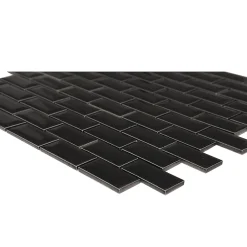 GoodHome Mosaïque noir 30x30cm Trentie- Mosaïque Pour Douche|Mosaïque Pour Salle De Bains