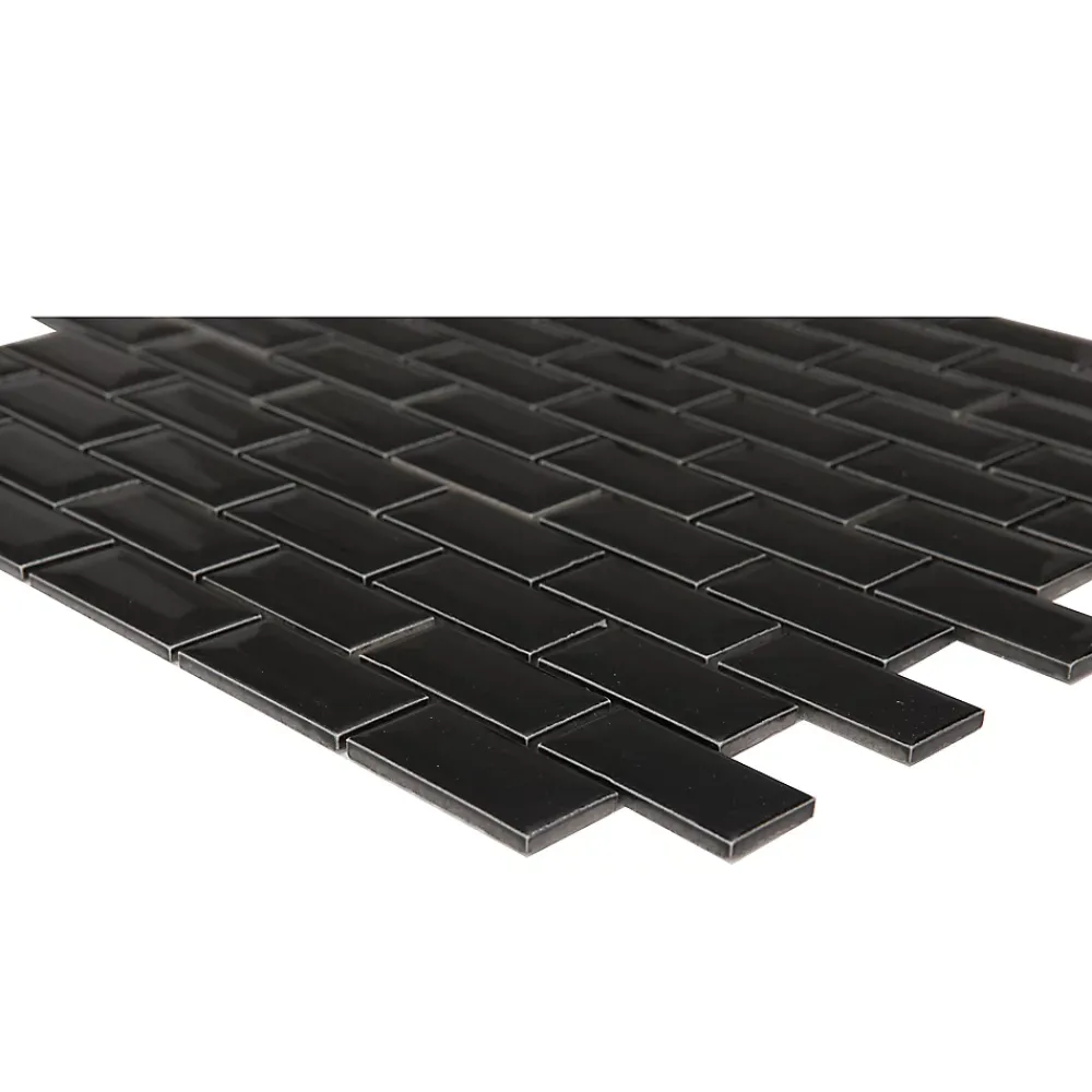 GoodHome Mosaïque noir 30x30cm Trentie- Mosaïque Pour Douche|Mosaïque Pour Salle De Bains