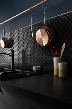 GoodHome Mosaïque noir 30x30cm Trentie- Mosaïque Pour Douche|Mosaïque Pour Salle De Bains