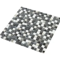Decoon Mosaïque Pierre / Verre - 1.5 x 1.5 cm- Mosaïque Pour Salle De Bains