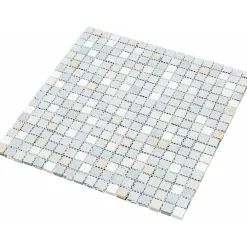 Decoon Mosaïque Pierre / Verre - 1.5 x 1.5 cm- Mosaïque Pour Salle De Bains