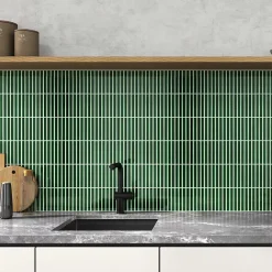 Lux Mosaic Mosaïque pour salle de bains et cuisine Kit-Kat Piano Vert 29,6 x 29,9 cm Intérieur/Extérieur- Mosaïque Pour Salle De Bains|Mosaïque