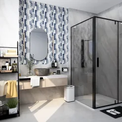 GoodHome Mosaïque Rennell gris 30 x 30 cm- Mosaïque Pour Salle De Bains|Mosaïque Pour Wc