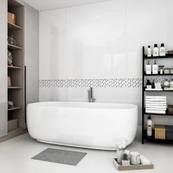 GoodHome Mosaïque Pour Douche|Mosaïque Pour Wc<Mosaïque Shannon noir et blanc 6,5 x 30 cm