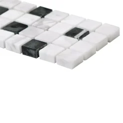 GoodHome Mosaïque Pour Douche|Mosaïque Pour Wc<Mosaïque Shannon noir et blanc 6,5 x 30 cm