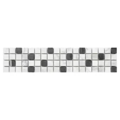 GoodHome Mosaïque Pour Douche|Mosaïque Pour Wc<Mosaïque Shannon noir et blanc 6,5 x 30 cm