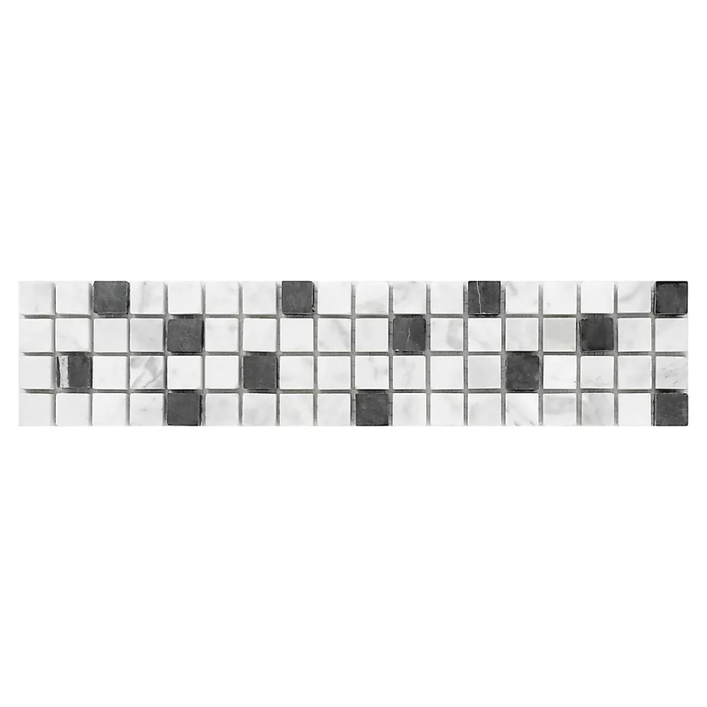GoodHome Mosaïque Pour Douche|Mosaïque Pour Wc<Mosaïque Shannon noir et blanc 6,5 x 30 cm
