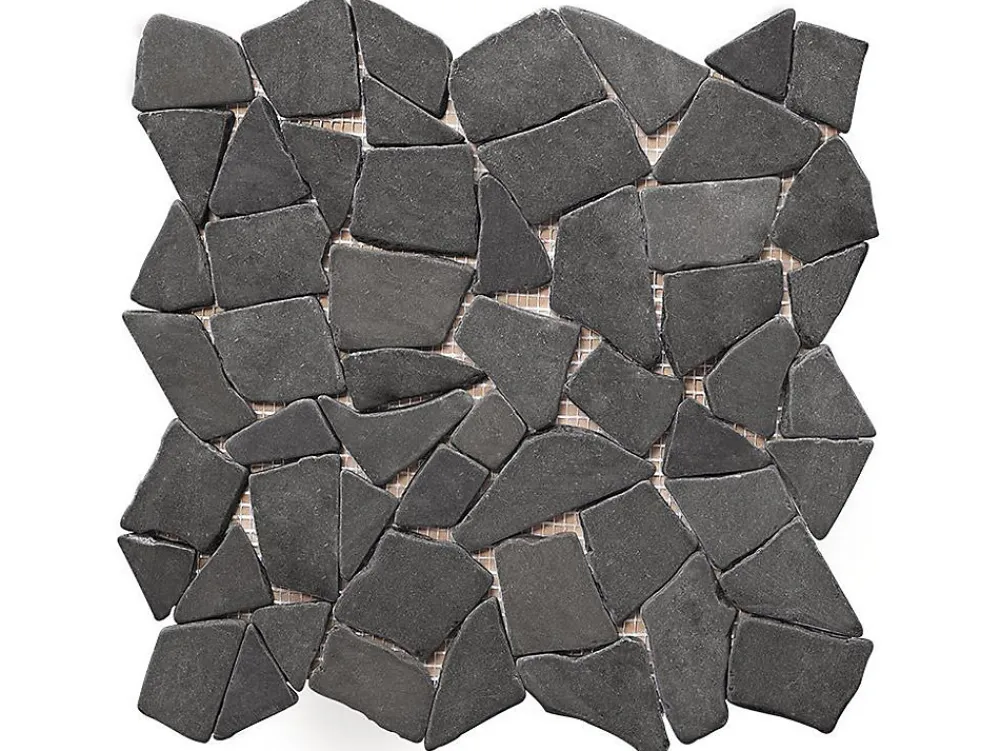 Vente-unique Mosaïque sol et mur en marbre gris - pack de 1m² (dalles de 30x30 cm) - MOLI- Carrelage Sol Pour Pièce À Vivre|Carrelage Sol Pour Salle De Bains