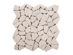 Vente-unique Mosaïque sol et mur en marbre crème - pack de 1m² (11 dalles de 30x30 cm) - POESY- Carrelage Sol Effet Marbre|Carrelage Sol Pour Salle De Bains
