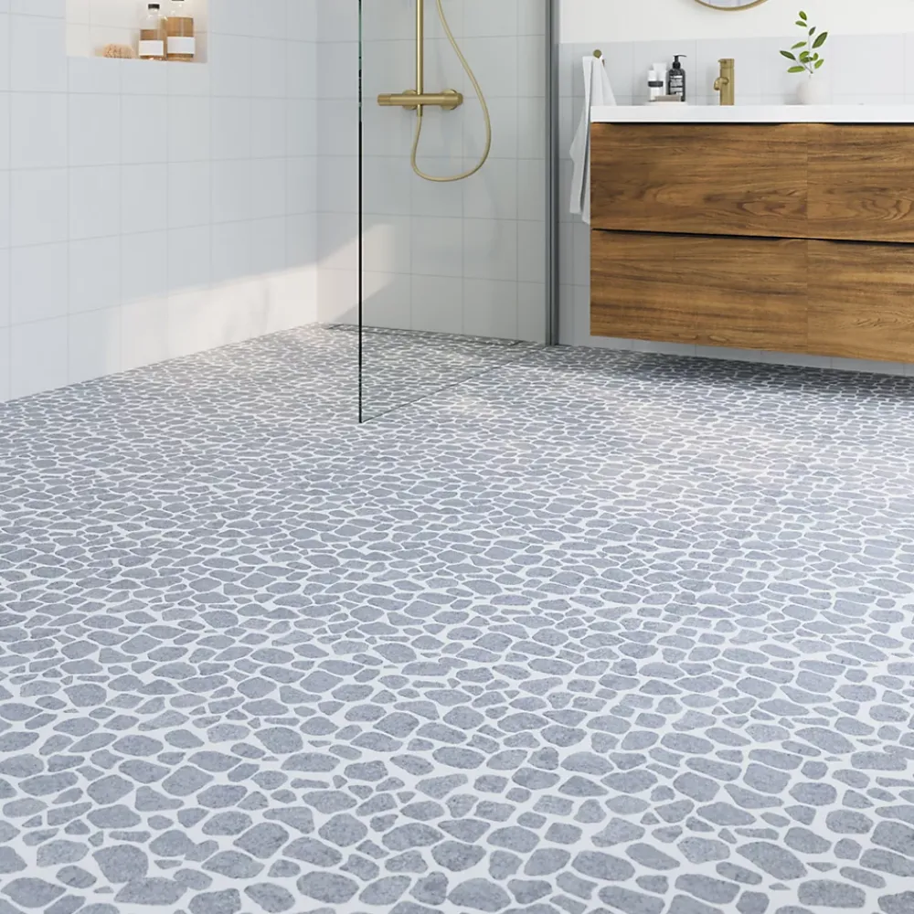Mosaïque Pour Douche|Mosaïque Pour Salle De Bains<Mosaïque sol et mur en pierre gris clair L.30,5 x l.30,5 cm x ép.8 mm, Malaca