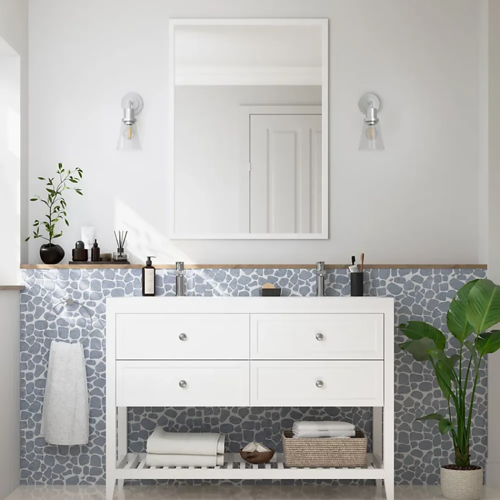 Mosaïque Pour Douche|Mosaïque Pour Salle De Bains<Mosaïque sol et mur en pierre gris clair L.30,5 x l.30,5 cm x ép.8 mm, Malaca