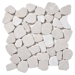 Mosaïque sol et mur en pierre beige L.31 x l.31,5 cm x ép.8 mm, Malaca- Mosaïque Pour Douche|Mosaïque Pour Wc