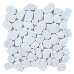 Mosaïque Pour Wc|Mosaïque Pour Pièce À Vivre<Mosaïque sol et mur en pierre ivoire forme galets L.31,5 x l.31,5 cm x ép.8 mm, Malaca