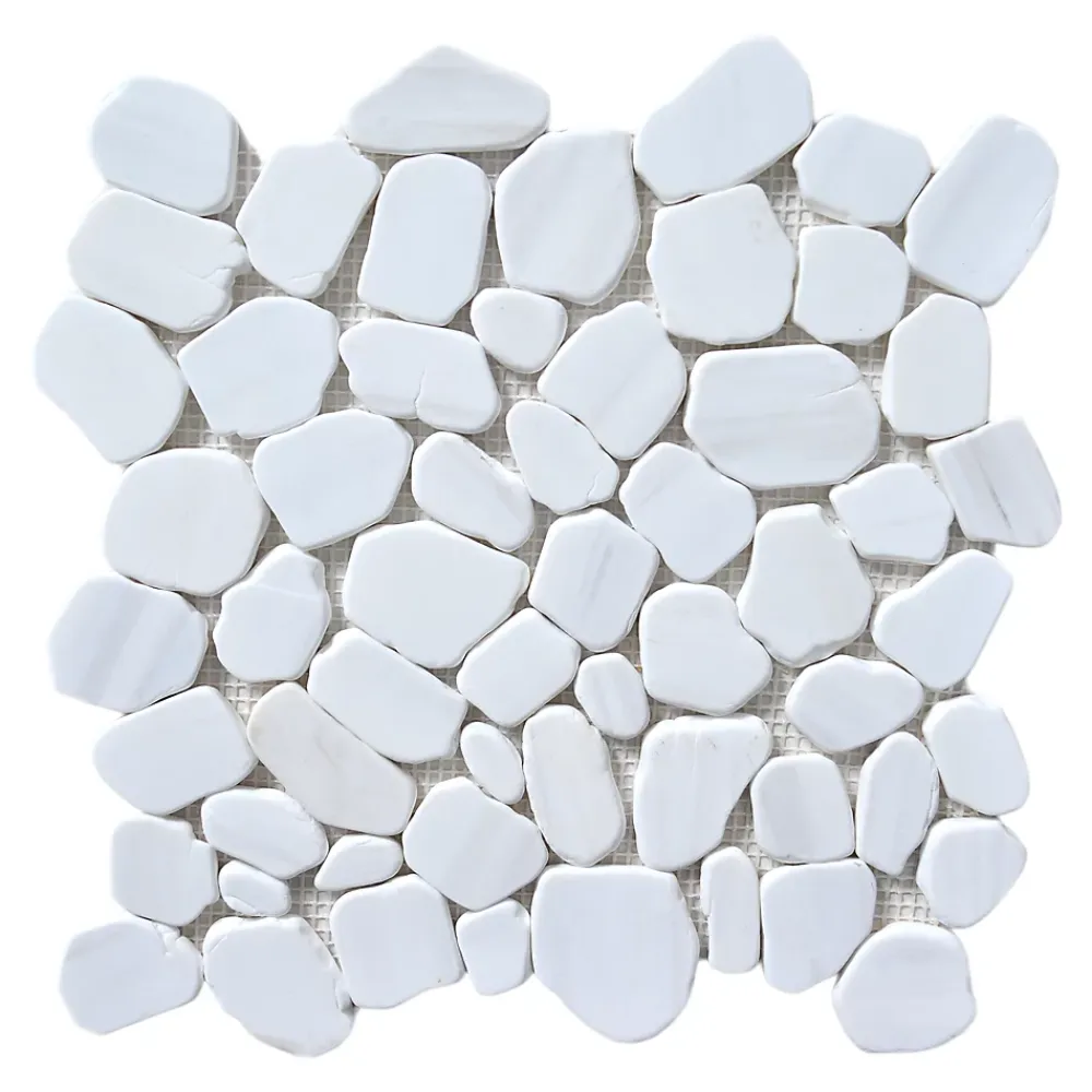 Mosaïque Pour Wc|Mosaïque Pour Pièce À Vivre<Mosaïque sol et mur en pierre ivoire forme galets L.31,5 x l.31,5 cm x ép.8 mm, Malaca