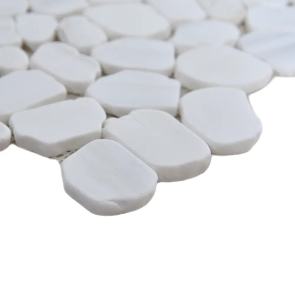 Mosaïque Pour Wc|Mosaïque Pour Pièce À Vivre<Mosaïque sol et mur en pierre ivoire forme galets L.31,5 x l.31,5 cm x ép.8 mm, Malaca