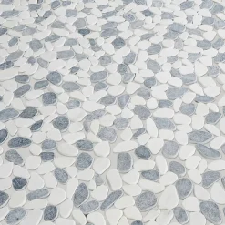 Mosaïque Pour Douche|Mosaïque Pour Wc<Mosaïque sol et mur en pierre galets blancs et gris L.31 x l.31,5 cm x ép.8 mm, Malaca