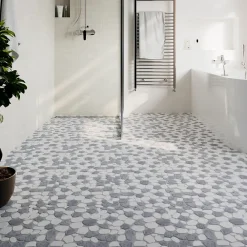 Mosaïque Pour Douche|Mosaïque Pour Wc<Mosaïque sol et mur en pierre galets blancs et gris L.31 x l.31,5 cm x ép.8 mm, Malaca