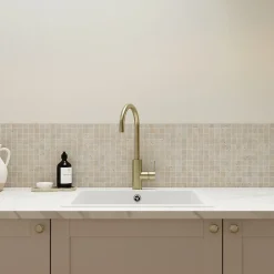 Travertin|Mosaïque Pour Douche<Mosaïque sol et mur en travertin petits carrés L.30,5 x l.30,5 cm x ép.8 mm, Travertino