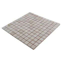 Travertin|Mosaïque Pour Douche<Mosaïque sol et mur en travertin petits carrés L.30,5 x l.30,5 cm x ép.8 mm, Travertino