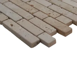 Mosaïque Pour Douche|Mosaïque Pour Wc<Mosaïque sol et mur en travertin motif petites briquettes L.31 x l.30,5 cm x ép.8 mm, Travertino