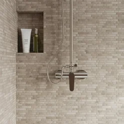 Mosaïque Pour Douche|Mosaïque Pour Wc<Mosaïque sol et mur en travertin motif petites briquettes L.31 x l.30,5 cm x ép.8 mm, Travertino