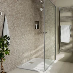 Travertin|Mosaïque Pour Douche<Mosaïque sol et mur en travertin motif chevron L.31 x l.30,5 cm x ép.8 mm, Travertino