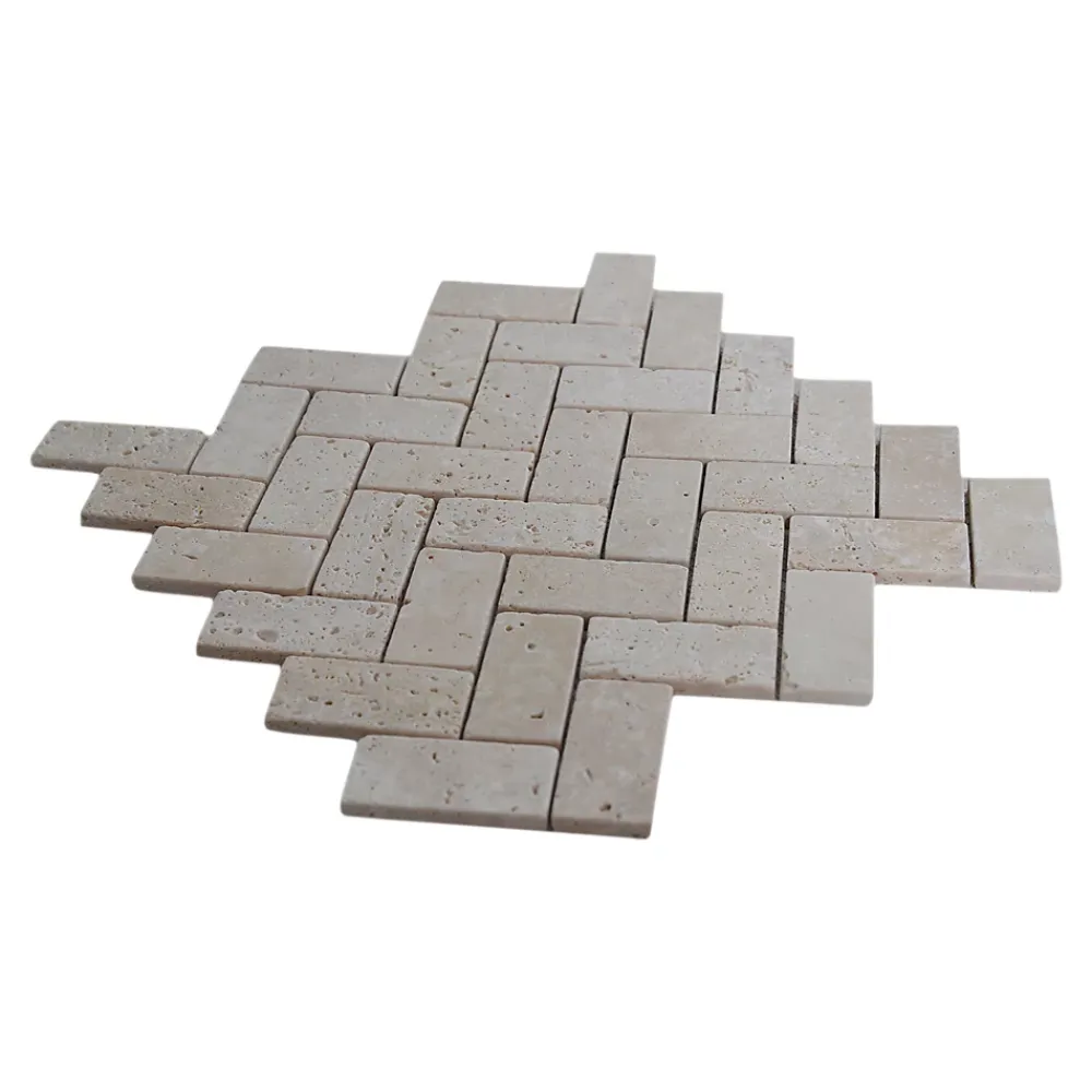 Travertin|Mosaïque Pour Douche<Mosaïque sol et mur en travertin motif chevron L.31 x l.30,5 cm x ép.8 mm, Travertino