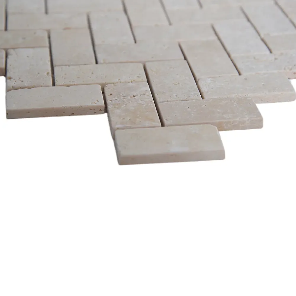 Travertin|Mosaïque Pour Douche<Mosaïque sol et mur en travertin motif chevron L.31 x l.30,5 cm x ép.8 mm, Travertino
