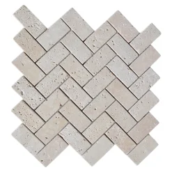 Travertin|Mosaïque Pour Douche<Mosaïque sol et mur en travertin motif chevron L.31 x l.30,5 cm x ép.8 mm, Travertino