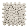 Vente-unique Mosaïque sol et mur galets naturels crème - pack de 1m² (dalles de 30x30 cm) - OLA- Carrelage Sol Effet Pierre