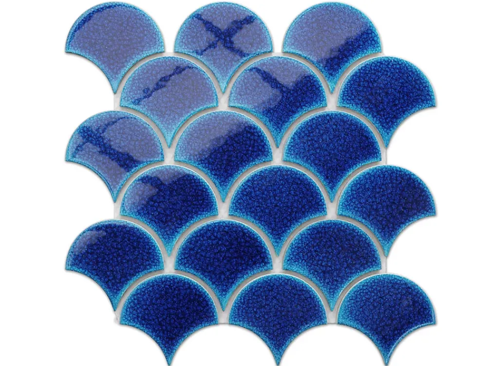 Ilcom Mosaïque sur résille pour salle de bain et cuisine en céramique 28.5 cm x 29.0 cm - Blue sky- Mosaïque Pour Douche|Mosaïque Pour Pièce À Vivre