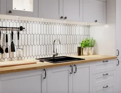 Ilcom Mosaïque sur résille pour salle de bain et cuisine en céramique 29.6 cm x 30 cm- Casablanca- Mosaïque Pour Pièce À Vivre