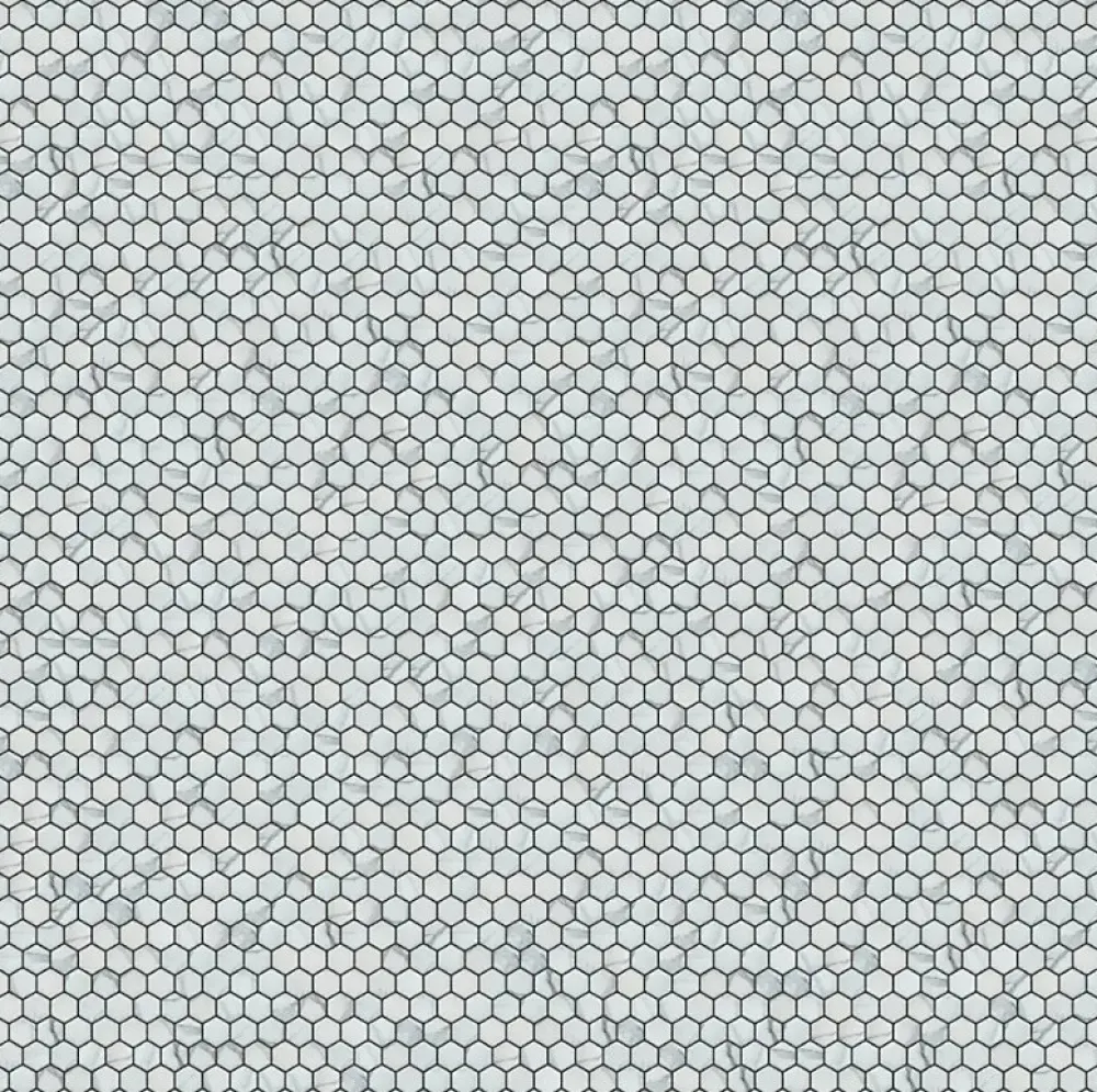 Ilcom Mosaïque sur résille pour salle de bain et cuisine en céramique 30 cm x 26 cm - Marble hive- Mosaïque Pour Douche